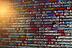 Código del Javascript de Minificated Pantalla del extracto del código fuente de la programación informática del desarrollador de foto de archivo Código del Javascript de Minificated Pantalla del extracto del código fuente de la programación informática del desarrollador de foto de archivo