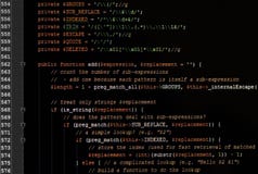 Código do Javascript do Web page no monitor do computador Imagens de Stock Código do Javascript do Web page no monitor do computador Imagens de Stock