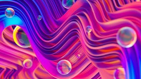 3D abstract background. Glossy bright spheres on twisted shapes Vector Illustration 3D abstract background. Glossy bright spheres on twisted shapes Vector Illustration