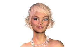 3D Animation of a flirting female Face