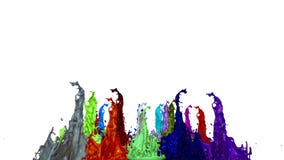 3d animation of paint splashes on a musical speaker that play music. 3d splashes of liquid. Paint bounce in 4k on white vector illustration 3d animation of paint splashes on a musical speaker that play music. 3d splashes of liquid. Paint bounce in 4k on white vector illustration