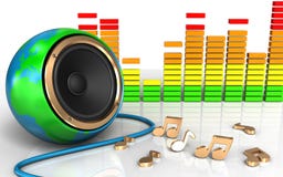 3d audio de bolspreker van de spectrumaarde royalty-vrije illustratie 3d audio de bolspreker van de spectrumaarde royalty-vrije illustratie