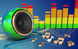 3d audio de bolspreker van de spectrumaarde stock illustratie 3d audio de bolspreker van de spectrumaarde stock illustratie