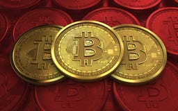 3d bitcoin堆 向量例证 3d bitcoin堆 向量例证