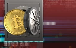 3d bitcoin over digitaal rood vector illustratie 3d bitcoin over digitaal rood vector illustratie