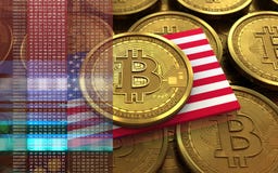 3d bitcoin usa flaga ilustracji 3d bitcoin usa flaga ilustracji