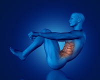 3D blue medical figure in sit up position. 3D render of a blue medical figure with partial muscle map in sit up position royalty free illustration 3D blue medical figure in sit up position. 3D render of a blue medical figure with partial muscle map in sit up position royalty free illustration