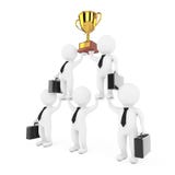 3d Businessmans Team Character Pyramid mit goldenen Trophäen-Shows vektor abbildung 3d Businessmans Team Character Pyramid mit goldenen Trophäen-Shows vektor abbildung