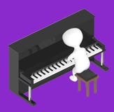 3d caráter, homem que joga o piano ilustração do vetor 3d caráter, homem que joga o piano ilustração do vetor