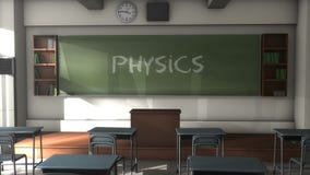 Empty Physics school classroom
