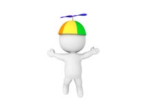 3D Character lifting up by way of propeller hat vector illustration 3D Character lifting up by way of propeller hat vector illustration