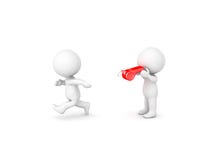 3D Character whistling at other one running Royalty Free Stock Photo 3D Character whistling at other one running Royalty Free Stock Photo