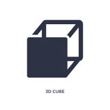3d cube icon on white background. Simple element illustration from geometry concept royalty free illustration 3d cube icon on white background. Simple element illustration from geometry concept royalty free illustration