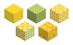 3D cubes with fruit backgrounds on each side. vector illustration 3D cubes with fruit backgrounds on each side. vector illustration