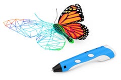 3d, das Pen Print Abstract Wired Butterfly druckt Wiedergabe 3d vektor abbildung 3d, das Pen Print Abstract Wired Butterfly druckt Wiedergabe 3d vektor abbildung