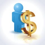 3D Dollar en Mensen vector illustratie 3D Dollar en Mensen vector illustratie