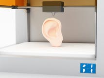 3d drukowany ludzki ucho ilustracja wektor 3d drukowany ludzki ucho ilustracja wektor