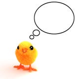 3d Easter chick is thinking again vector illustration 3d Easter chick is thinking again vector illustration