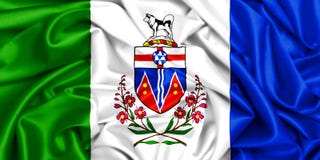 3d falowania flaga Yukon royalty ilustracja 3d falowania flaga Yukon royalty ilustracja