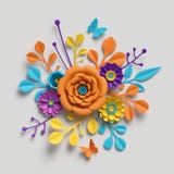 3d geef, document bloemenboeket, botanische achtergrond, geïsoleerde illustratie, rond boeket, bloemenregeling terug royalty-vrije stock fotografie 3d geef, document bloemenboeket, botanische achtergrond, geïsoleerde illustratie, rond boeket, bloemenregeling terug royalty-vrije stock fotografie