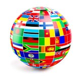 3d globe sphere with flags of the world on white royalty free illustration 3d globe sphere with flags of the world on white royalty free illustration