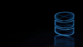 3d glowing wireframe symbol of symbol of database isolated on black background vector illustration 3d glowing wireframe symbol of symbol of database isolated on black background vector illustration