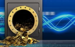 3d golden coins over digital waves Vector Illustration 3d golden coins over digital waves Vector Illustration