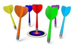 3D graphic, metaphors, target, darts, colorful... stock illustration 3D graphic, metaphors, target, darts, colorful... stock illustration