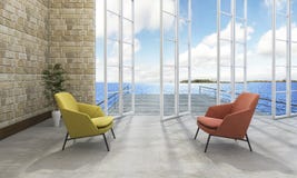 3d het teruggeven goede overzeese meningswoonkamer vector illustratie 3d het teruggeven goede overzeese meningswoonkamer vector illustratie