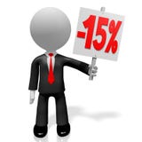 3D homem de negócios, conceito -15% da venda ilustração do vetor 3D homem de negócios, conceito -15% da venda ilustração do vetor