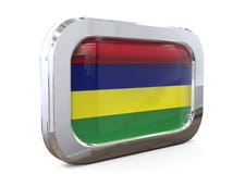 3D illustratie van Mauritius Button Flag stock illustratie 3D illustratie van Mauritius Button Flag stock illustratie