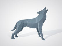 3D illustratie van origamiwolf het huilen Veelhoekig wolfs zijaanzicht Geometrische stijl grijze wolf Driehoekswolf royalty-vrije illustratie 3D illustratie van origamiwolf het huilen Veelhoekig wolfs zijaanzicht Geometrische stijl grijze wolf Driehoekswolf royalty-vrije illustratie