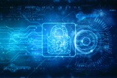 2d illustration Digital security concept, Lock on digital technology background stock illustration 2d illustration Digital security concept, Lock on digital technology background stock illustration