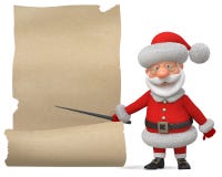 3d illustration Santa Claus med affischen stock illustrationer 3d illustration Santa Claus med affischen stock illustrationer