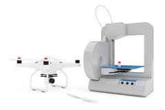 3D imprimante Printing Quadrocopter Drone rendu 3d illustration stock 3D imprimante Printing Quadrocopter Drone rendu 3d illustration stock