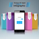 3D Infographic Het pictogram van Smartphone Vector Illustratie 3D Infographic Het pictogram van Smartphone Vector Illustratie