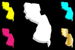 3D kaart van New Jersey stock illustratie 3D kaart van New Jersey stock illustratie