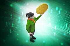 3d kobieta z dolar monetą Zdjęcia Stock 3d kobieta z dolar monetą Zdjęcia Stock