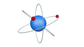 3d loopable animation of a generic atom model