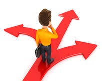 3d man three difficult choices Royalty Free Stock Image 3d man three difficult choices Royalty Free Stock Image