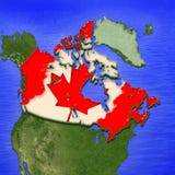 3D map of Canada painted in the colors of Canadian flag. Illustration of stylized jelly pie vector illustration 3D map of Canada painted in the colors of Canadian flag. Illustration of stylized jelly pie vector illustration