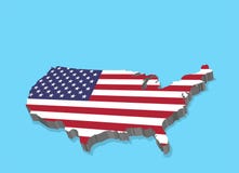 3D mapa usa z flagą amerykańską royalty ilustracja 3D mapa usa z flagą amerykańską royalty ilustracja