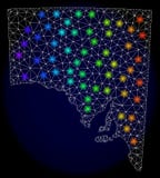 2D Mesh Map poligonale dell'Australia Meridionale con i punti luminosi variopinti illustrazione di stock 2D Mesh Map poligonale dell'Australia Meridionale con i punti luminosi variopinti illustrazione di stock