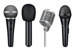 3d microfoons Mic van de muziekstudio misc geïsoleerde materiaal vector realistische beelden van uitstekende stijlmicrofoons vector illustratie 3d microfoons Mic van de muziekstudio misc geïsoleerde materiaal vector realistische beelden van uitstekende stijlmicrofoons vector illustratie