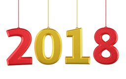 3d modell New Year 2018 vektor illustrationer 3d modell New Year 2018 vektor illustrationer