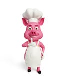3d o cozinheiro chefe Pig com polegares levanta acima ilustração do vetor 3d o cozinheiro chefe Pig com polegares levanta acima ilustração do vetor