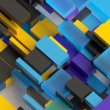 3d odpłacają się, abstrakcjonistyczny geometryczny tło, purpurowi błękitni żółci czarni, kolorowi bloki, cegły, warstwy, wzór royalty ilustracja 3d odpłacają się, abstrakcjonistyczny geometryczny tło, purpurowi błękitni żółci czarni, kolorowi bloki, cegły, warstwy, wzór royalty ilustracja