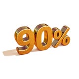 3d oro 90 novanta segni di sconto di per cento illustrazione di stock 3d oro 90 novanta segni di sconto di per cento illustrazione di stock