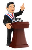 3D polityk daje mowie inwestytura prezydent ilustracja wektor 3D polityk daje mowie inwestytura prezydent ilustracja wektor