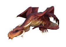 3D que rinde el dragón del cuento de hadas en blanco libre illustration 3D que rinde el dragón del cuento de hadas en blanco libre illustration